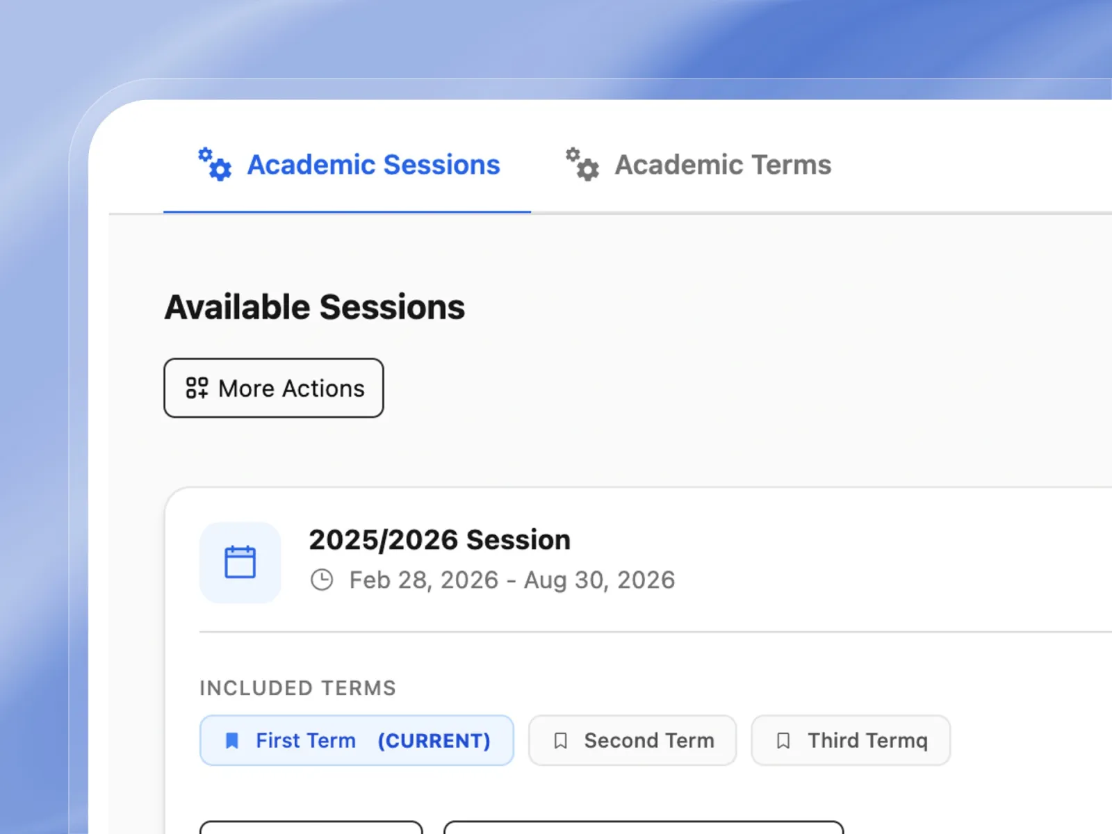 Manage School Terms and Sessions