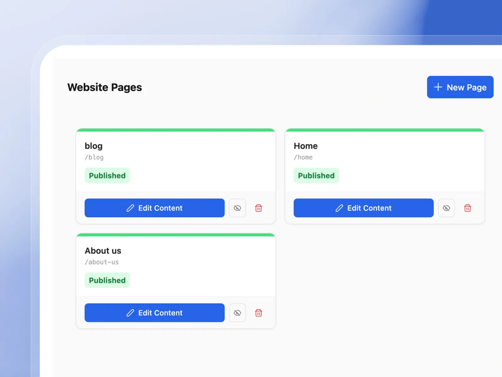 Manage Your Website Pages